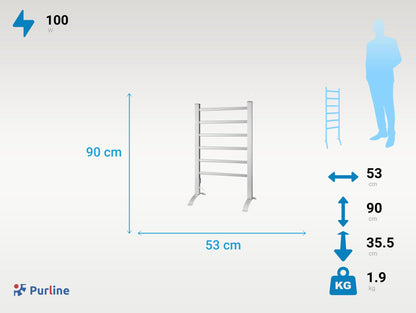 Toallero Eléctrico 100w De Aluminio Ntw-05 Purline_3