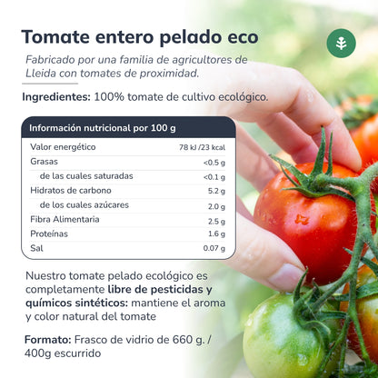 Tomate Entero Pelado ECO Planeta Huerto 660 g