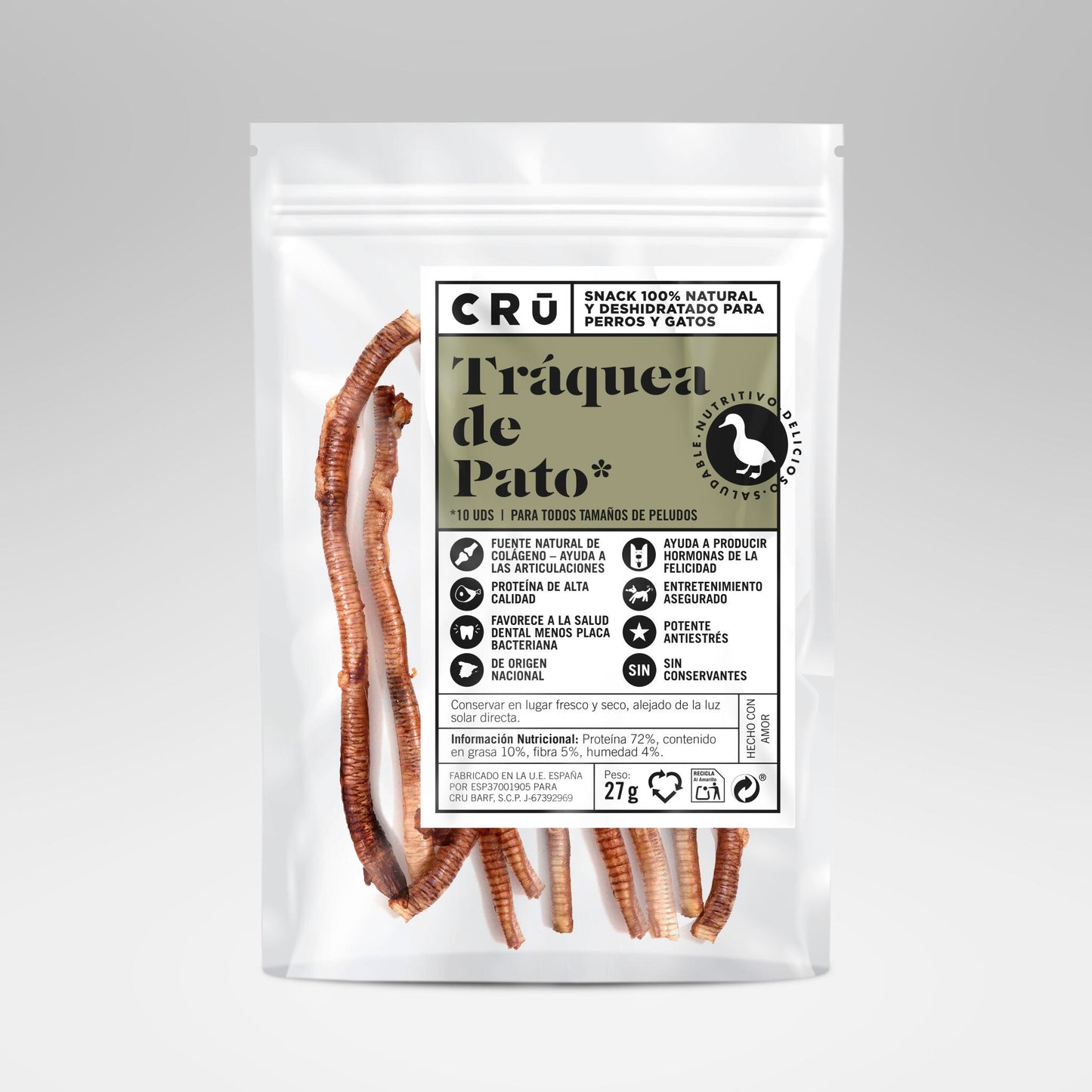 Tráqueas De Pato Deshidratadas - Snack 100% Natural_0