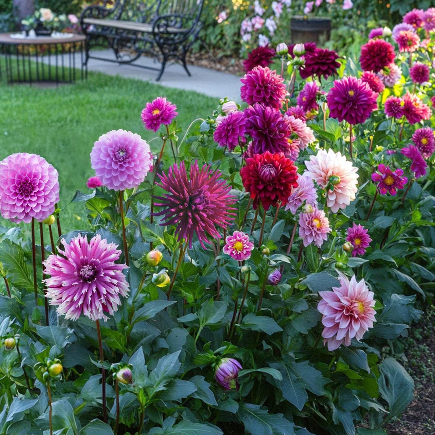 Tubérculos De Dalia - 4 Pzs - Dahlia 'purple Love' - Púrpura_1