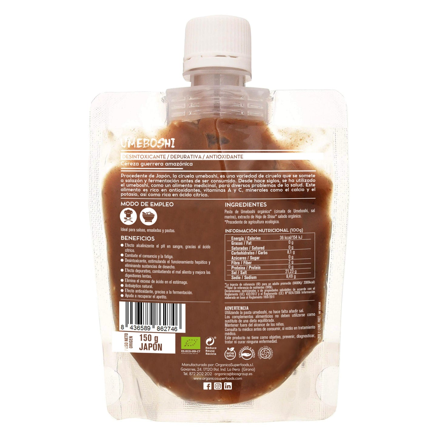 Umeboshi Pasta Raw Sin Gluten Bio 150g_1