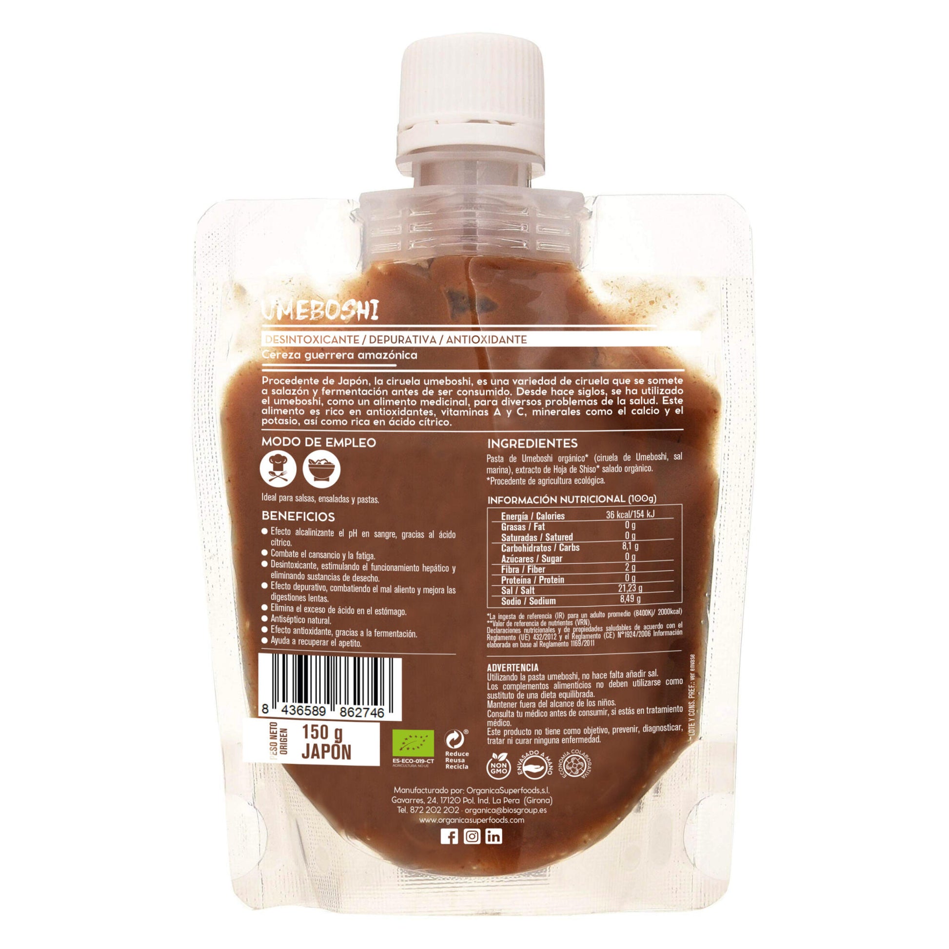 Umeboshi Pasta Raw Sin Gluten Bio 150g_1