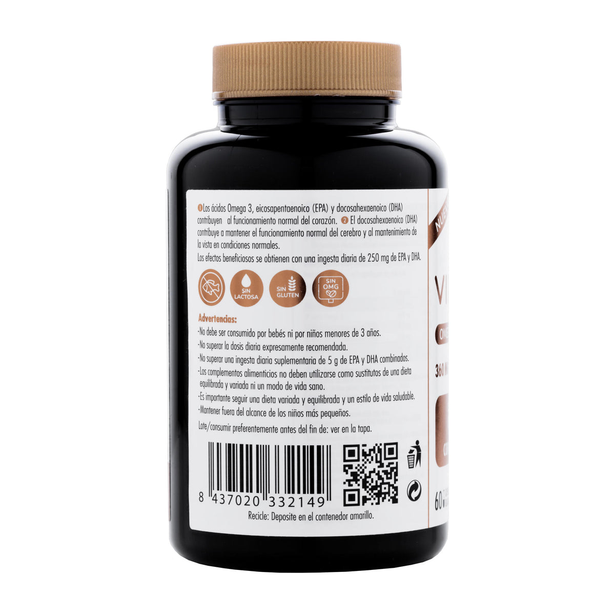 VIDALIM 600. Omega 3 de microalgas con 360 mg de EPA y 240 mg de DHA – 60 Cápsulas Vidalim_2