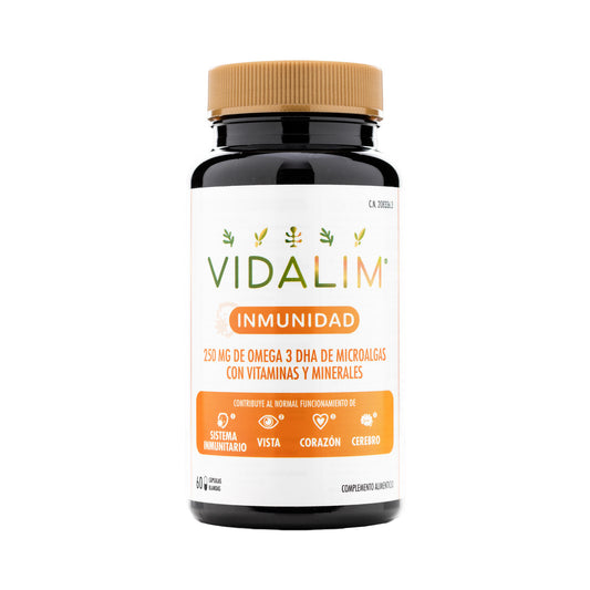 VIDALIM INMUNIDAD: OMEGA 3 DHA DE MICROALGAS CON VITAMINAS Y MINERALES | 60 CÁPSULAS_0