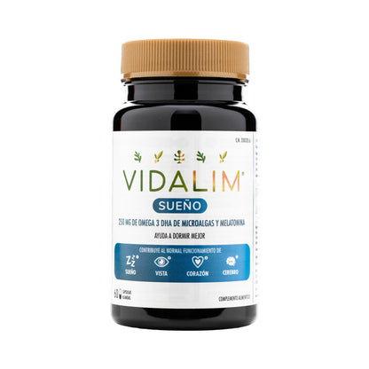 VIDALIM SUEÑO: OMEGA 3 DHA DE MICROALGAS CON MELATONINA | 60 CAPSULAS_0