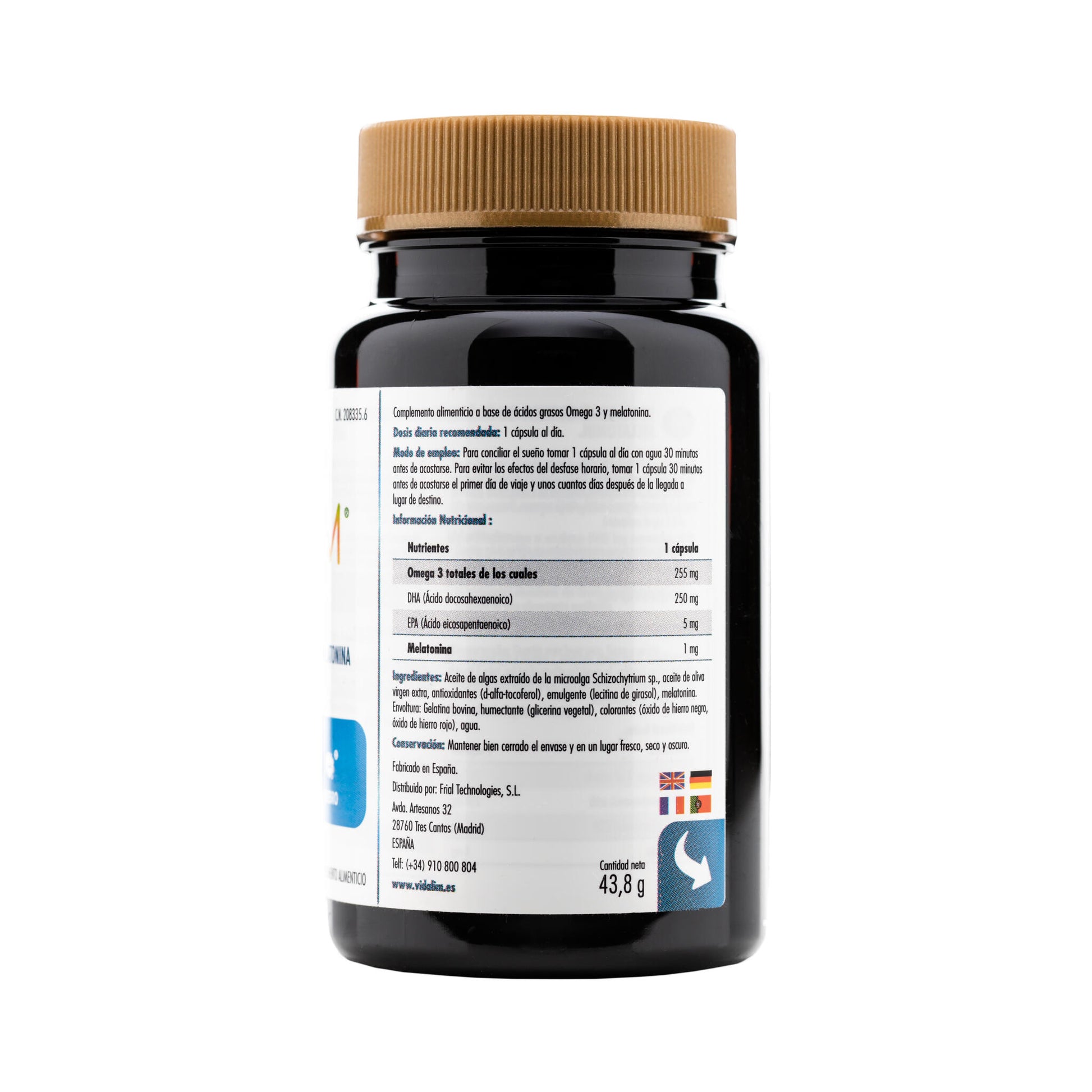 VIDALIM SUEÑO: OMEGA 3 DHA DE MICROALGAS CON MELATONINA | 60 CAPSULAS_2