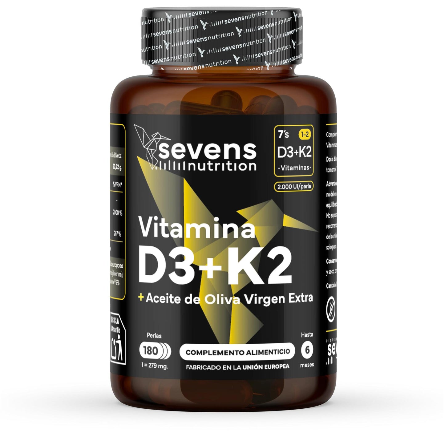 Vitamina D3 + K2 Sevens Nutrition. Salud Ósea._0