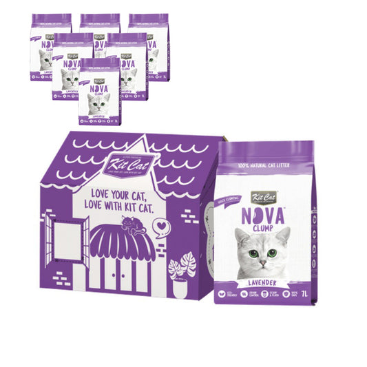 Pack 6 Kit Cat Arena Eco Nova - Lavender 7 L Arena para gatos