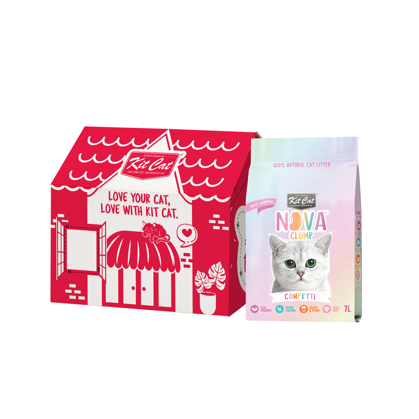 Kit Cat Arena Eco SoyaClump - Confetti 7 L Arena para gatos