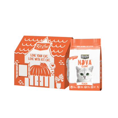 Kit Cat Arena Eco Nova Clump - Peach 7 L Arena para gatos - Frutal, Ligera y Fresca