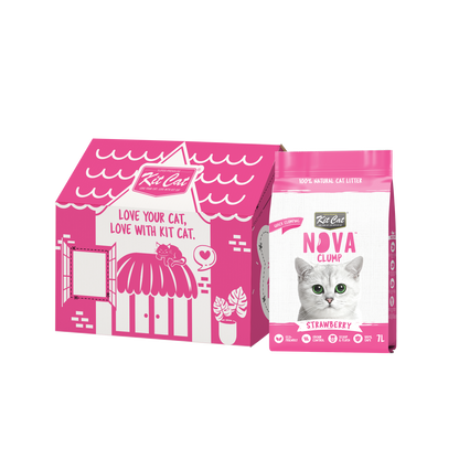 Kit Cat Arena Eco Nova - Strawberry 7 L Arena para gatos