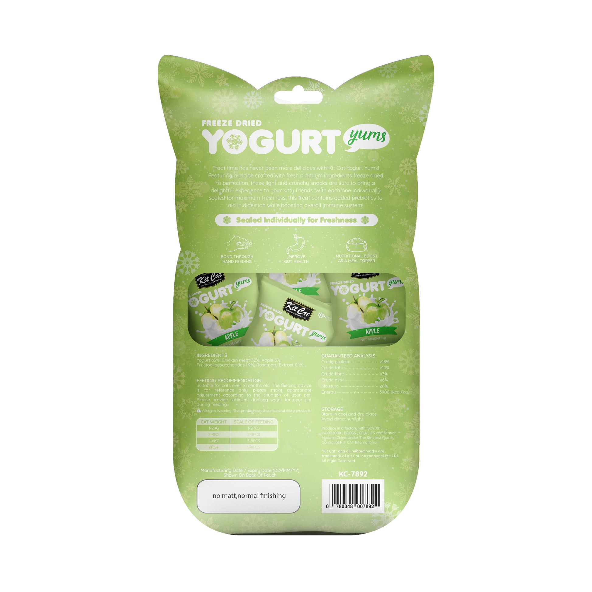 Kit Cat Yogurt Yums Liofilizado Manzana 10g (10 unidades)