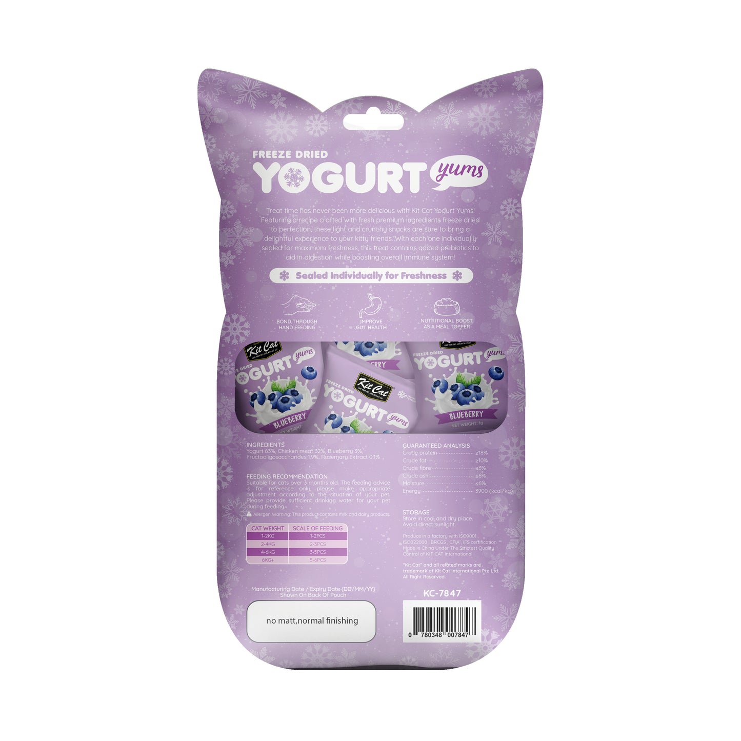 Kit Cat Yogurt Yums Liofilizado Arándano 10g (10 unidades)