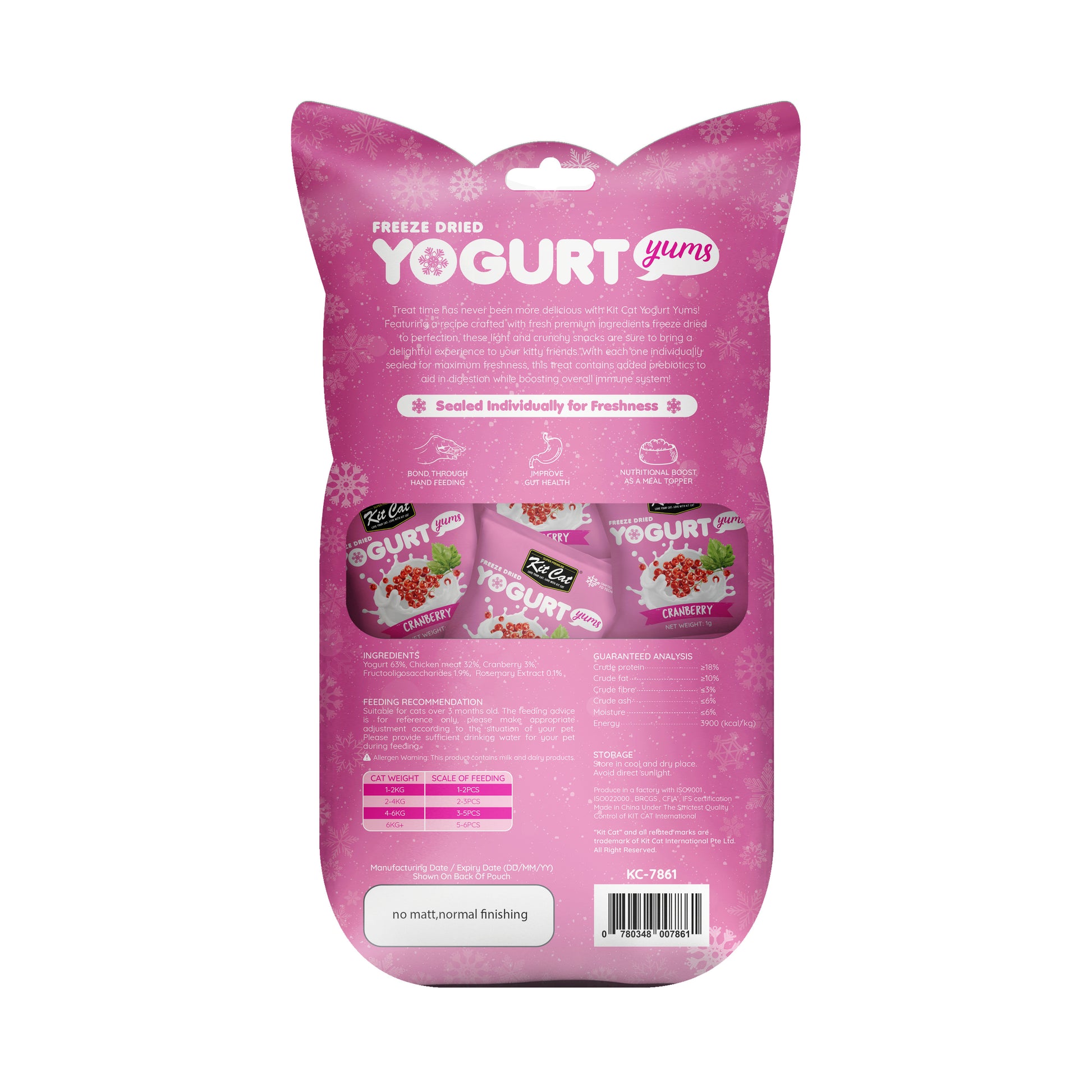 Kit Cat Yogurt Yums Liofilizado Arándano Rojo 10g (10 unidades)