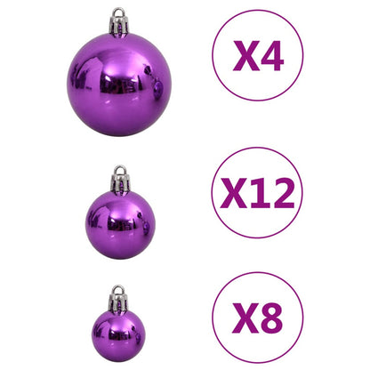 Vidaxl Juego De Bolas De Navidad 111 Pzas Poliestireno Morado_5