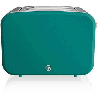 Swan Nordic Tostadora Pan Ranura Ancha 2 Rebanadas, 3 Funciones, 6 Niveles, Diseño Moderno, St14610greneu, Verde 900w_3