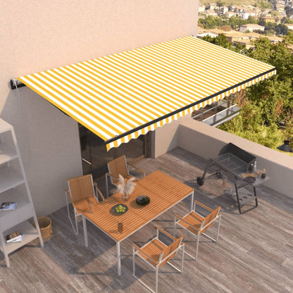 Toldo Retráctil Automático Amarillo Y Blanco 600x350 Cm_1