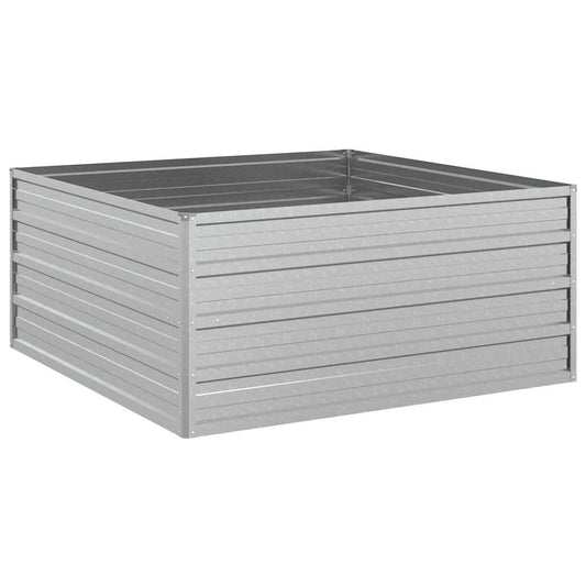 Arriate De Acero Galvanizado Plateado 100x100x45 Cm_0