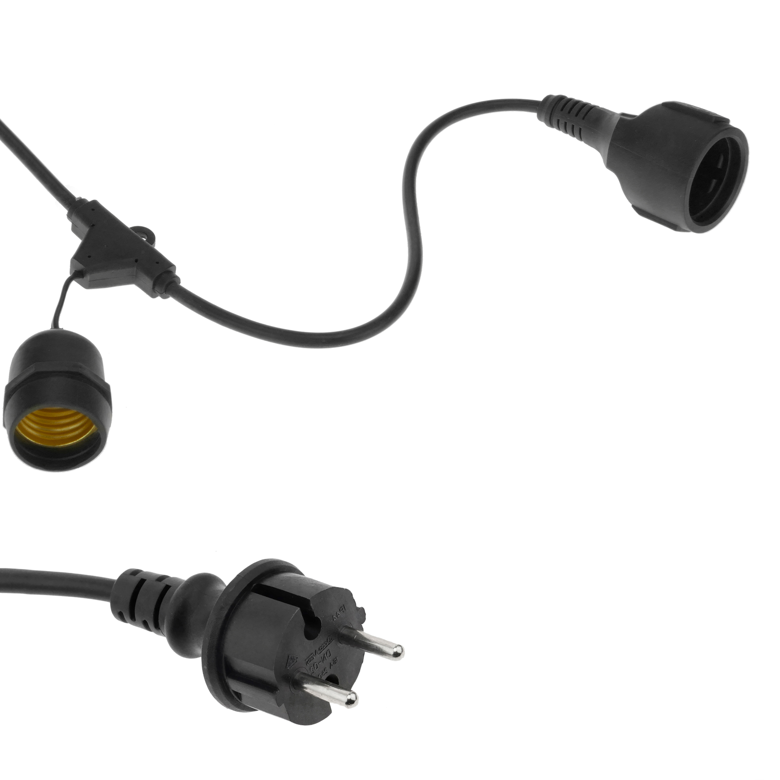 Guirnalda De 20 Bombillas Luces Con Casquillo E27 Exterior Ip44 Cable Eléctrico De 10m Extensible_0