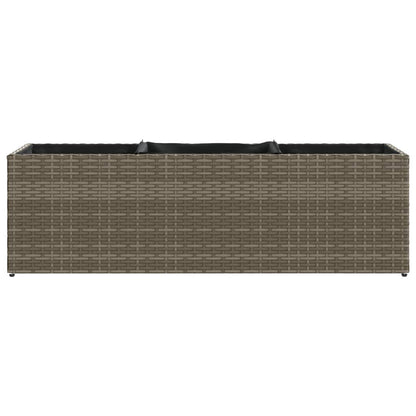 Jardineras Con 3 Maceteros 2 Uds Ratán Pe Gris 105x30x32 Cm_5