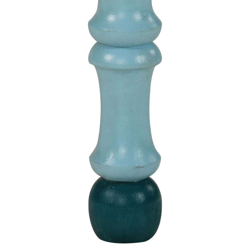 Mesa De Centro Madera Maciza De Mango Turquesa Pintada A Mano_4