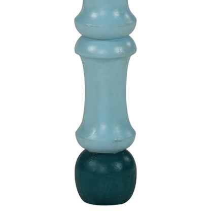 Mesa De Centro Madera Maciza De Mango Turquesa Pintada A Mano_4