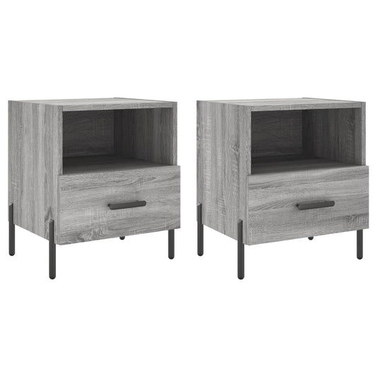Mesitas Noche 2 Uds Madera Ingeniería Gris Sonoma 40x35x47,5 Cm_0