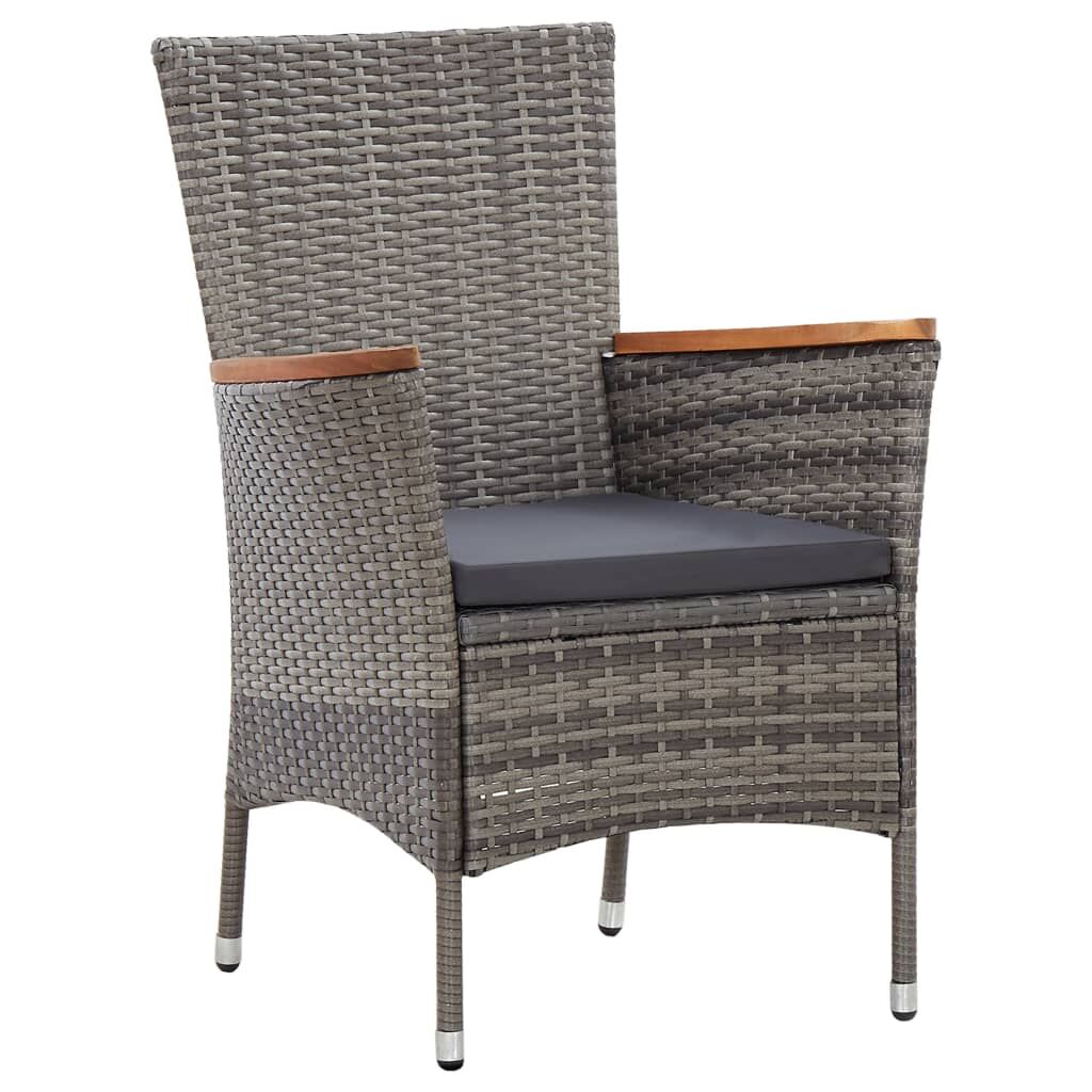 Vidaxl Set De Comedor Para Jardín 5 Pzas Cojines Ratán Sintético Gris_4
