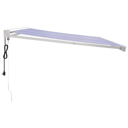 Toldo Retráctil Aluminio Y Tela Azul Y Blanco 4x3 M_4
