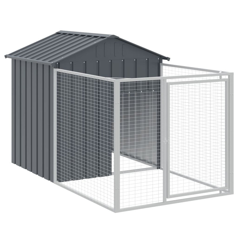 Vidaxl Caseta Perros Con Tejado Acero Galvanizado Gris 117x813x123 Cm_5