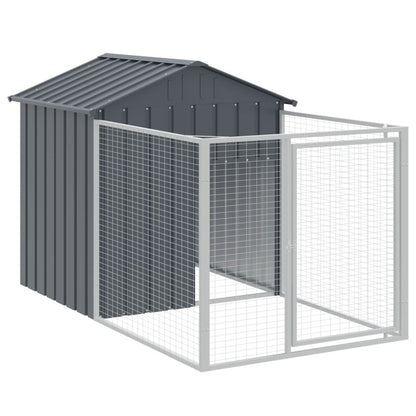 Vidaxl Caseta Perros Con Tejado Acero Galvanizado Gris 117x813x123 Cm_5