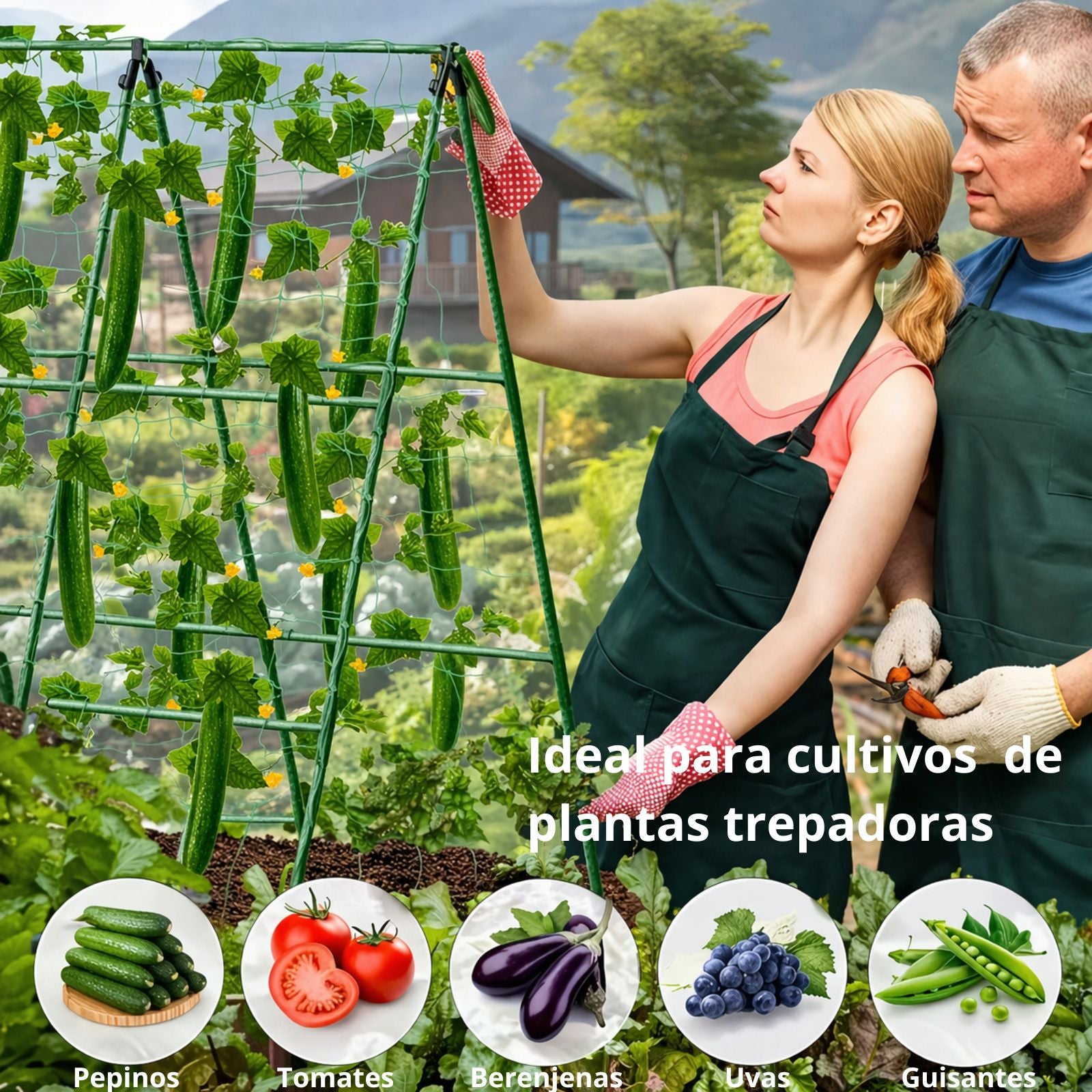 Soporte Enrejado Trepadoras 120x120 Cm Nyana Garden | Estructura En A | Huerto Y Jardín_2