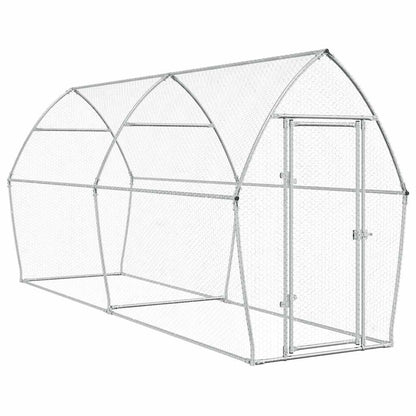 Vidaxl Jaula Para Gallinas Acero Galvanizado Plateado 400x105x182 Cm_0