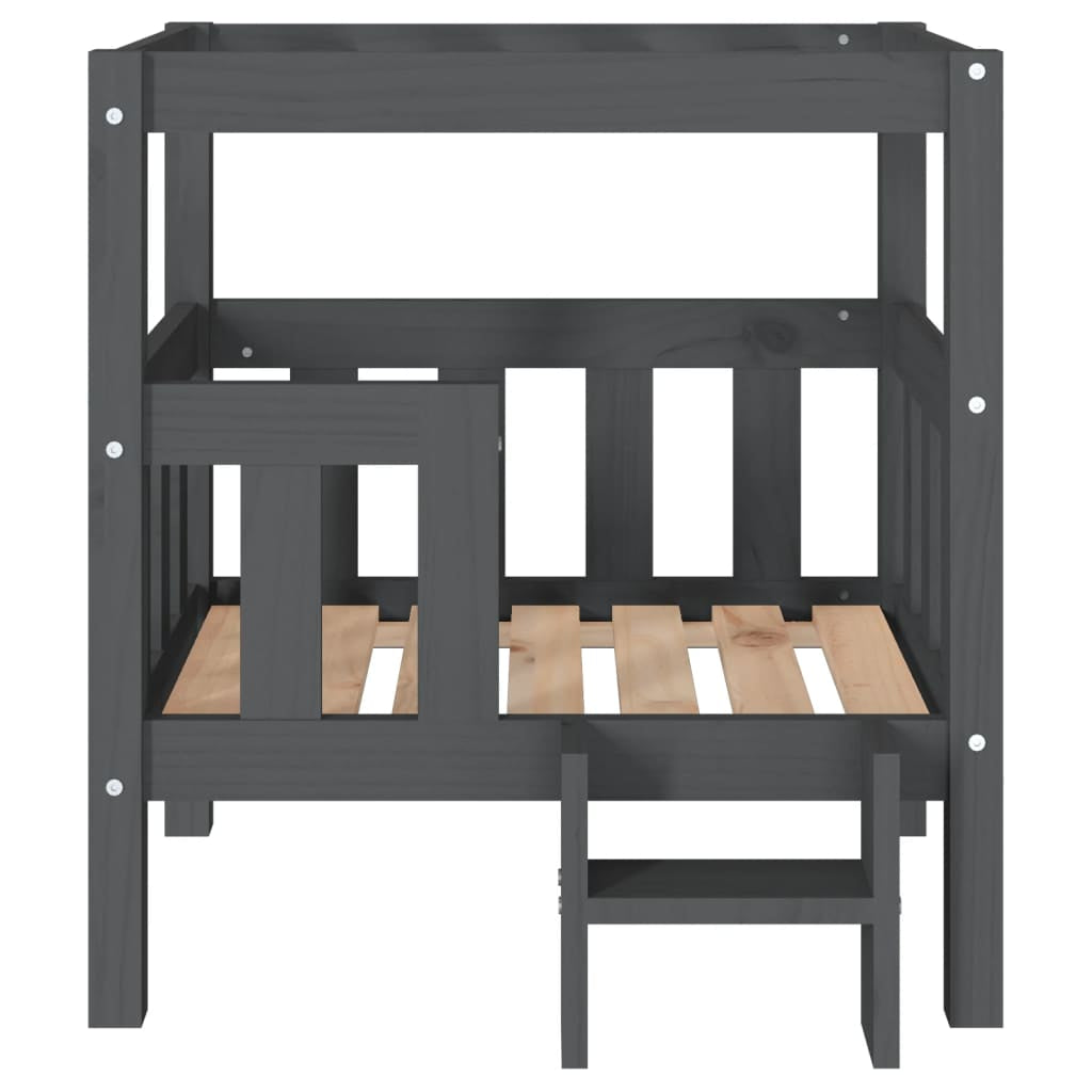 Vidaxl Cama Para Perros Madera Maciza De Pino Gris 65,5x50,5x70 Cm_4