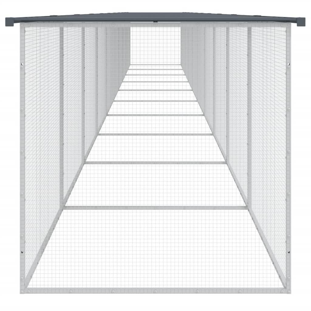 Vidaxl Gallinero Con Techo Acero Galvanizado Antracita 1003x98x90 Cm_3