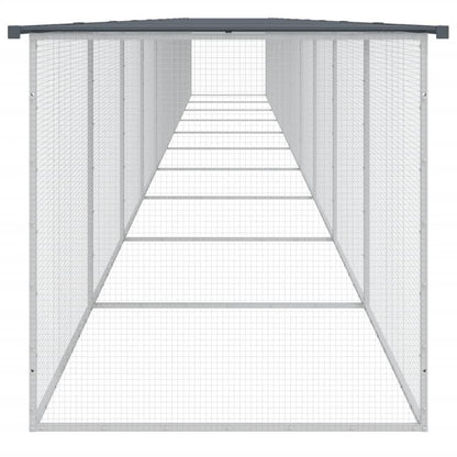 Vidaxl Gallinero Con Techo Acero Galvanizado Antracita 1003x98x90 Cm_3