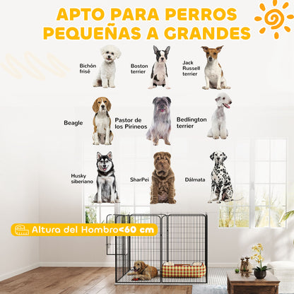 Pawhut Parque Para Mascotas De 8 Paneles 80x120 Cm Con Puerta Y Doble Pestillo_5