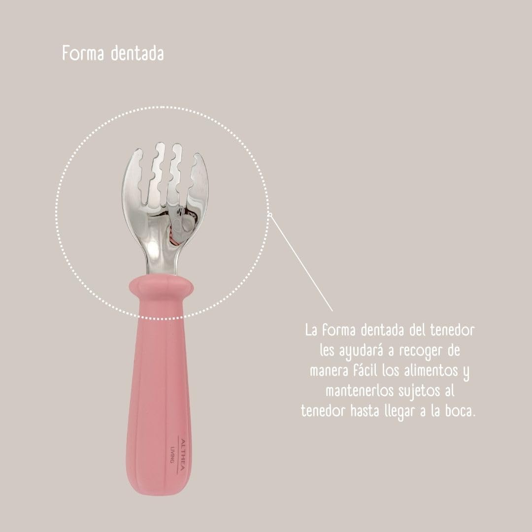 Juego De Tenedor Y Cuchara - Rosa Profundo._2