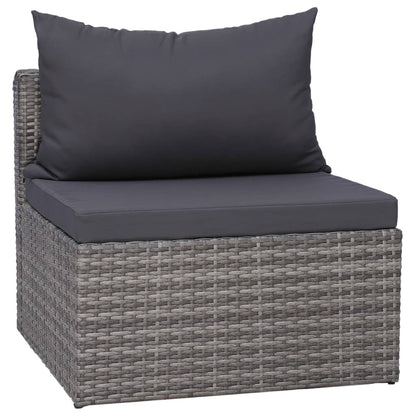 Vidaxl Set De Sofás De Jardín 4 Piezas Y Cojines Ratán Sintético Gris_3