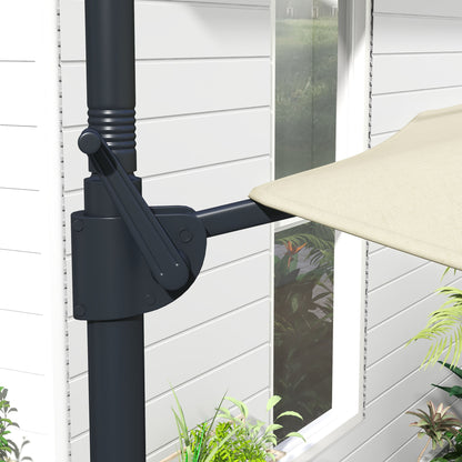 Outsunny Sombrilla De Jardín Ø294x242 Cm Con Altura Ajustable Crema_4