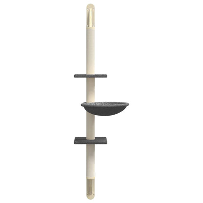 Vidaxl Árbol Rascador Para Gatos De Pared Gris Oscuro 142,5 Cm_3