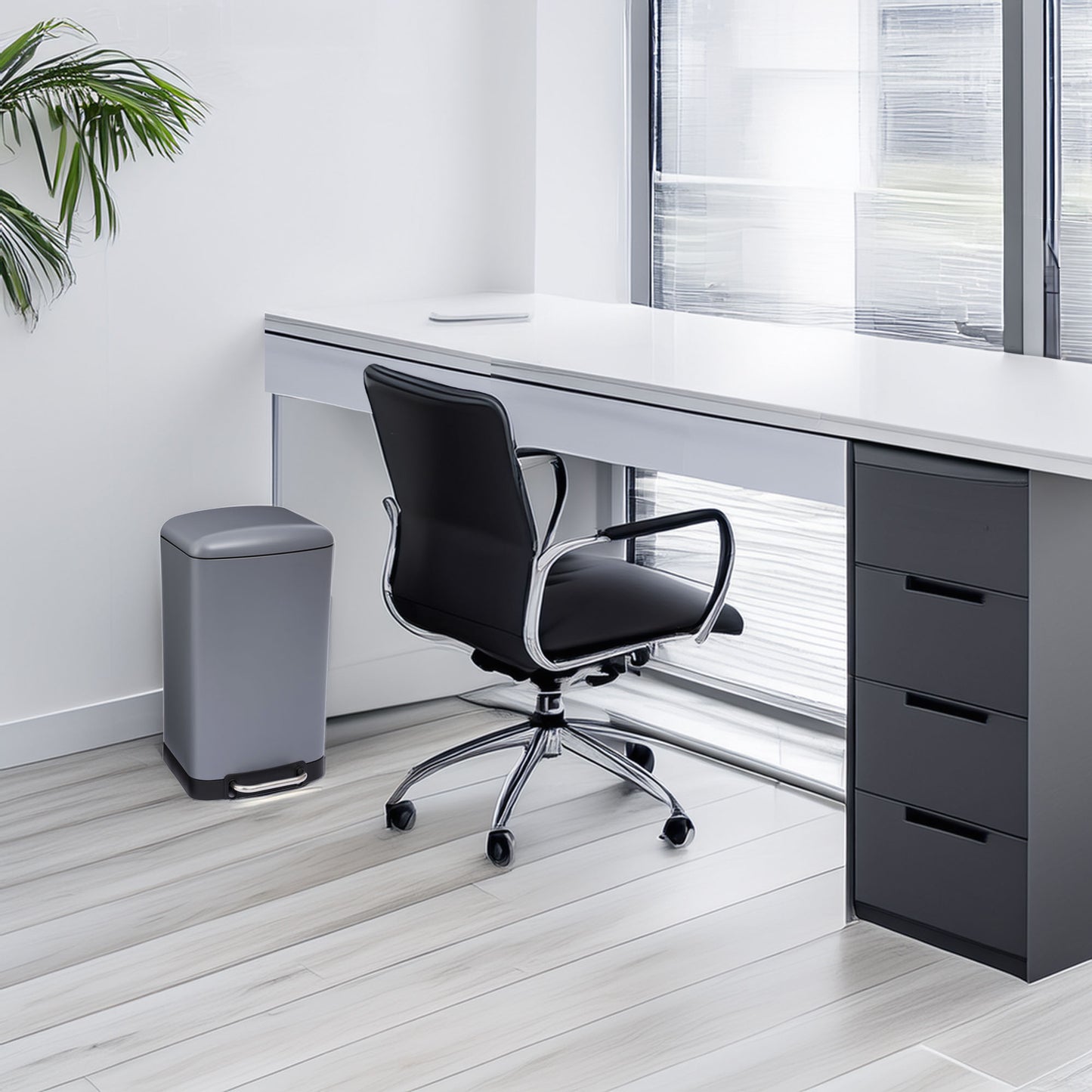 Wellhome Papelera Con Pedal Antracita 30l