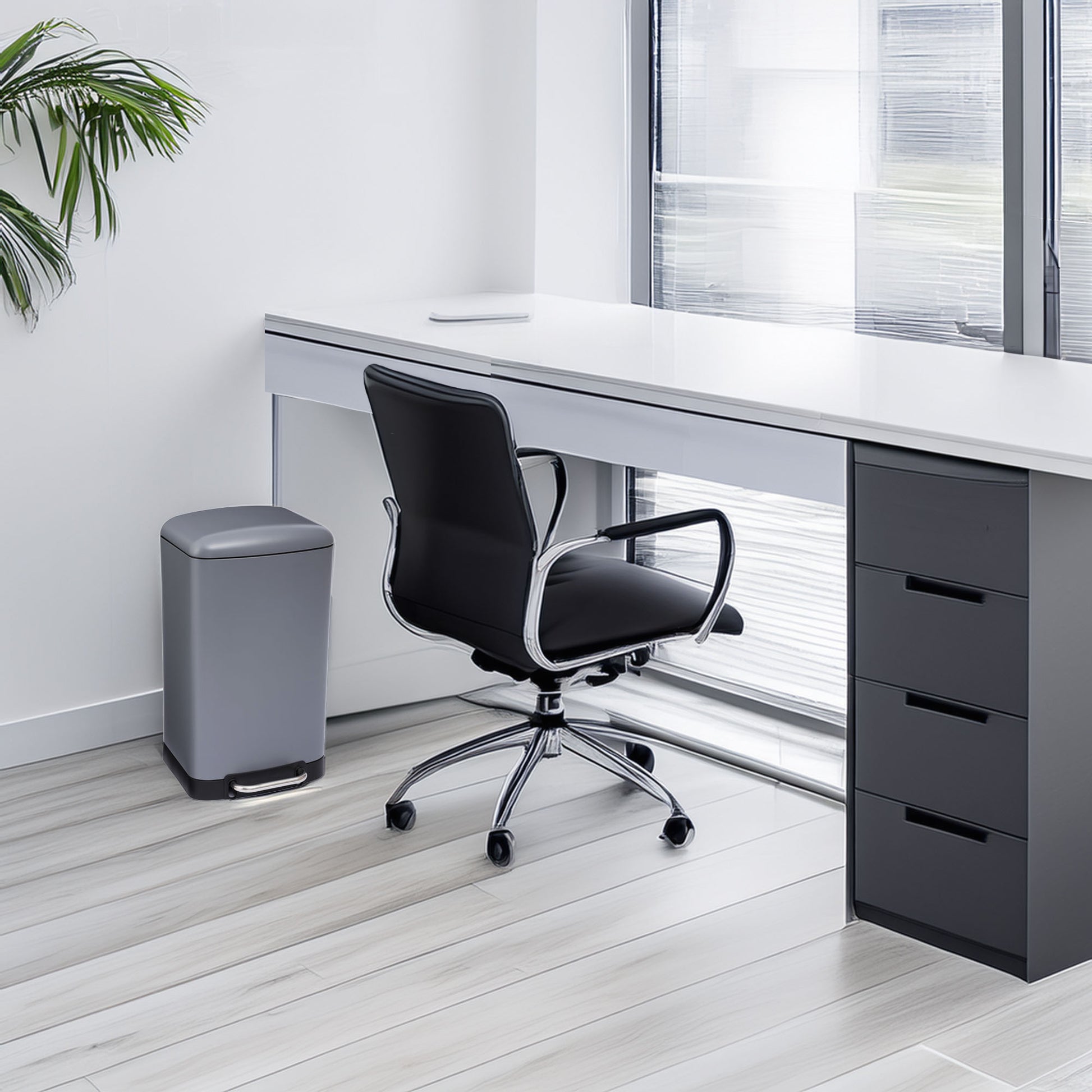 Wellhome Papelera Con Pedal Antracita 30l