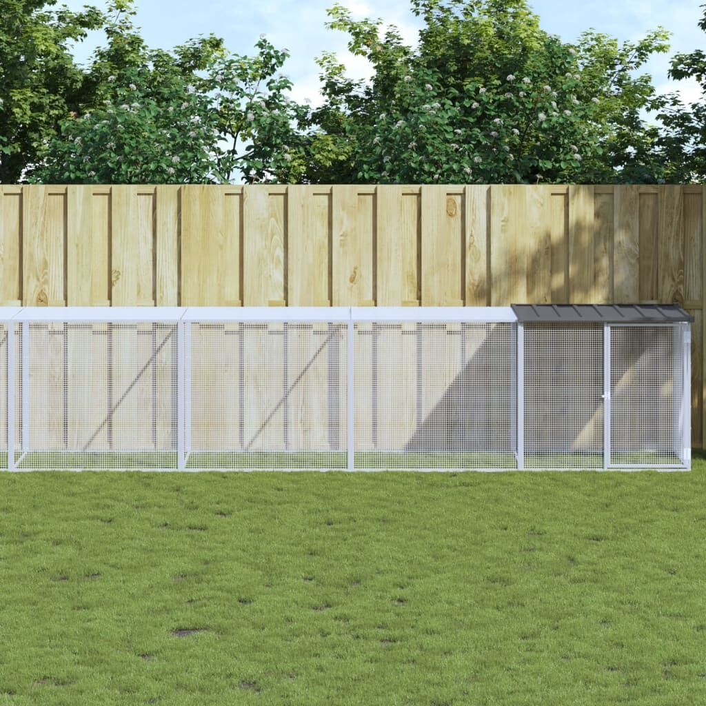 Vidaxl Gallinero Con Techo Acero Galvanizado Antracita 803x98x90 Cm_1