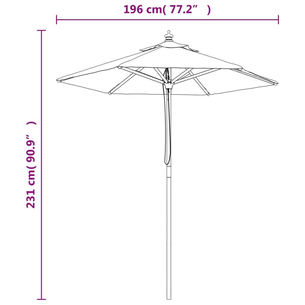 Vidaxl Sombrilla De Jardín Con Poste De Madera Terracota 196x231 Cm_2