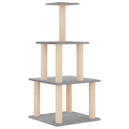 Vidaxl Rascador Para Gatos Con Postes De Sisal Gris Claro 111 Cm_0