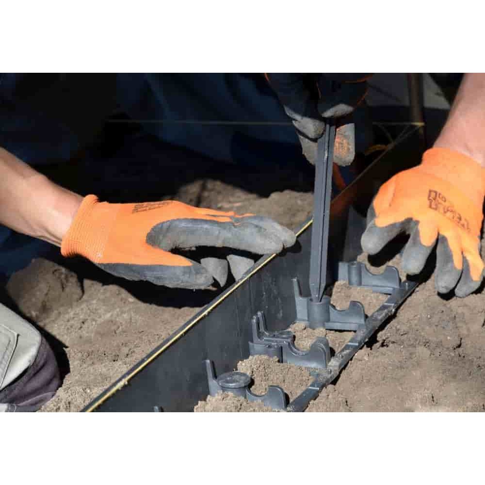 Bordura De Jardín Negra, 6cm X 100cm, Flexible Y De Plástico Reciclado