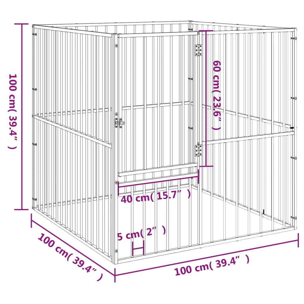 Vidaxl Corralito Para Perros Con 4 Paneles Acero Galvanizado Negro_2