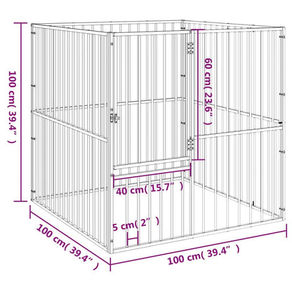 Vidaxl Corralito Para Perros Con 4 Paneles Acero Galvanizado Negro_2