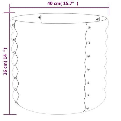 Jardinera Acero Galvanizado Antracita 40x40x36 Cm_3
